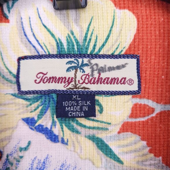 Tommy Bahama Hawaiian Shirt Mens XL Tropical Floral Postcard Silk - Picture 9 of 10